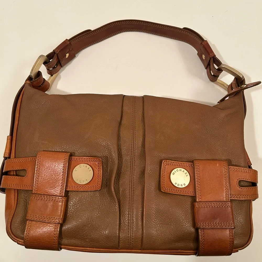 Michael Kors Pebble Leather & Leather Strap Mirror Image Shoulder Bag - Picture 14 of 14